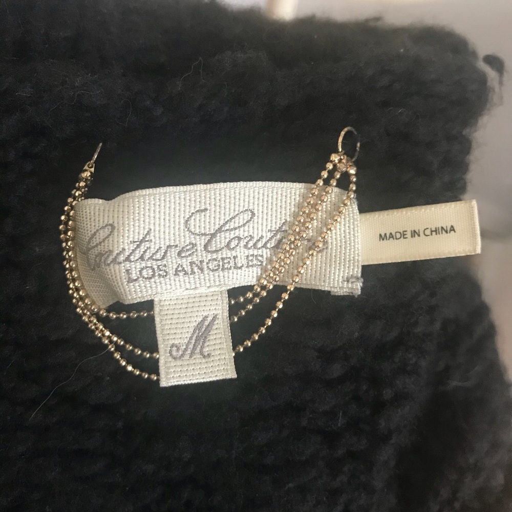 Juicy Couture Jacket Black Fuzzy Wool - Picture 3 of 8